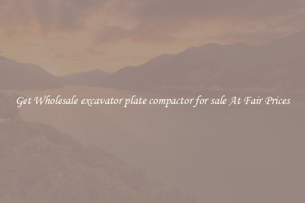 Get Wholesale excavator plate compactor for sale At Fair Prices