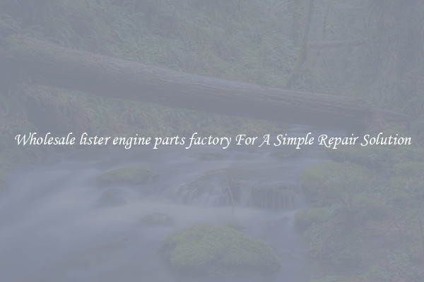 Wholesale lister engine parts factory For A Simple Repair Solution