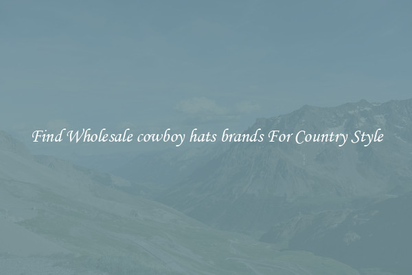 Find Wholesale cowboy hats brands For Country Style