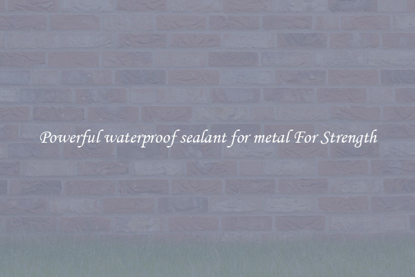 Powerful waterproof sealant for metal For Strength