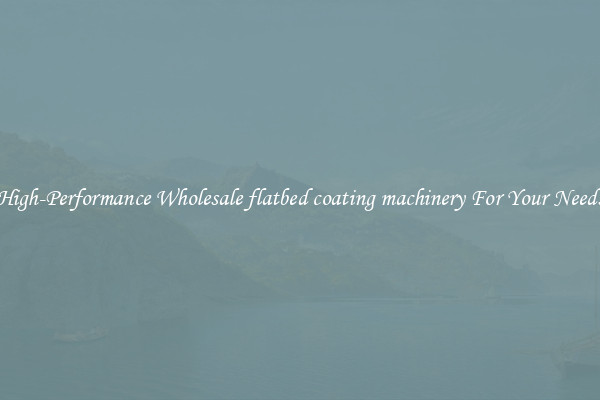  High-Performance Wholesale flatbed coating machinery For Your Needs 