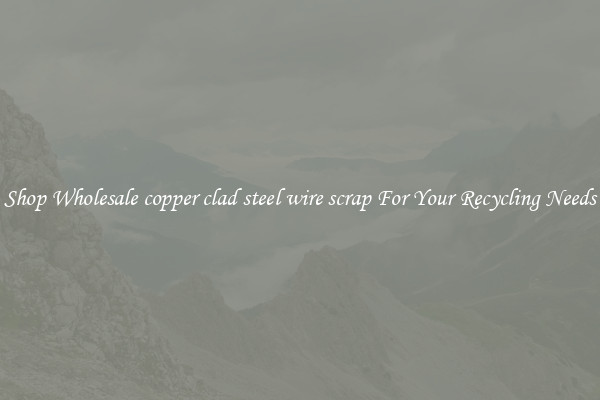 Shop Wholesale copper clad steel wire scrap For Your Recycling Needs